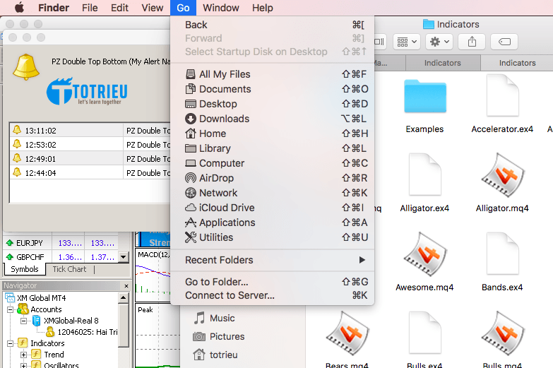 Tìm thư mục MetaTrader 4 trên MacOS