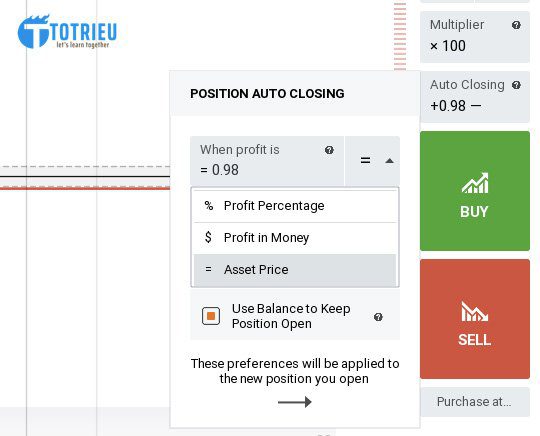 Take Profit và Stop Loss trên IQ Option