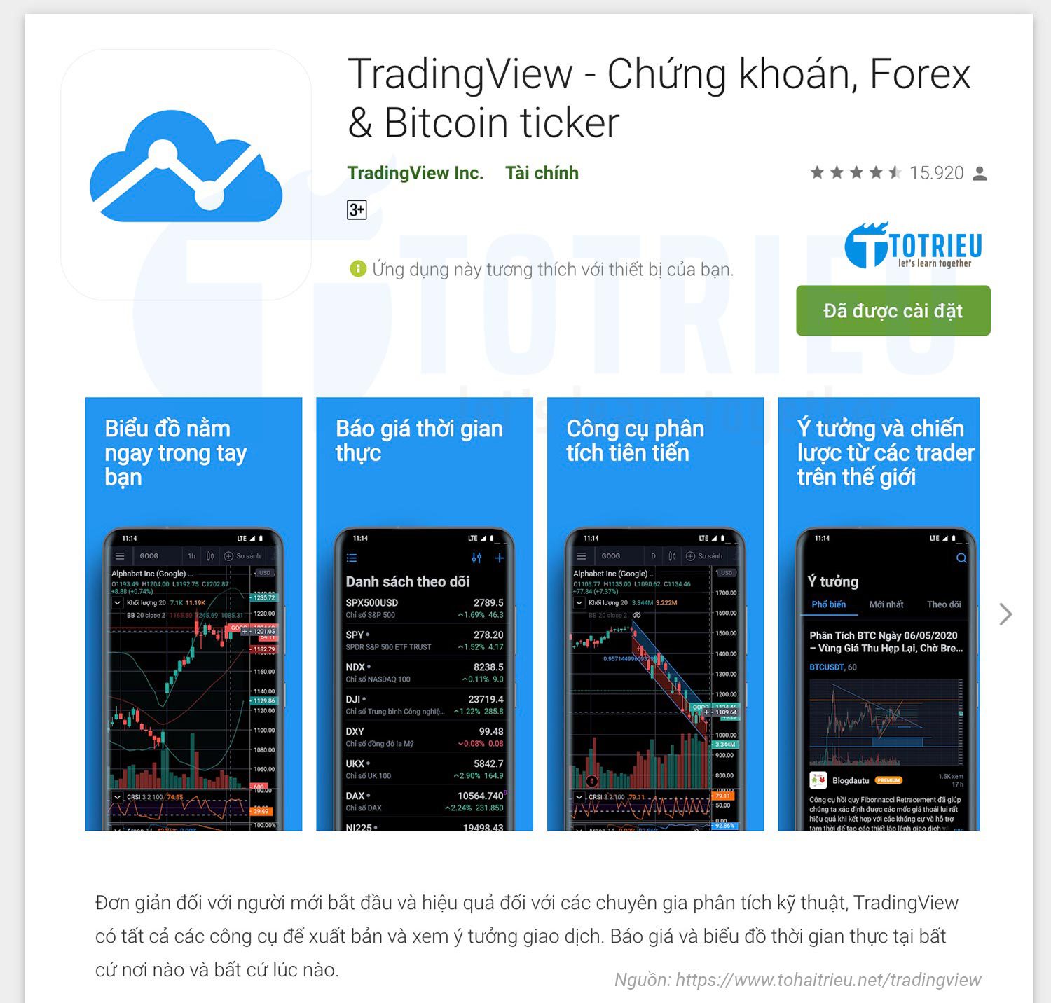 Sử dụng TradingView phn tích thị trường và lưu giữ ý ...
