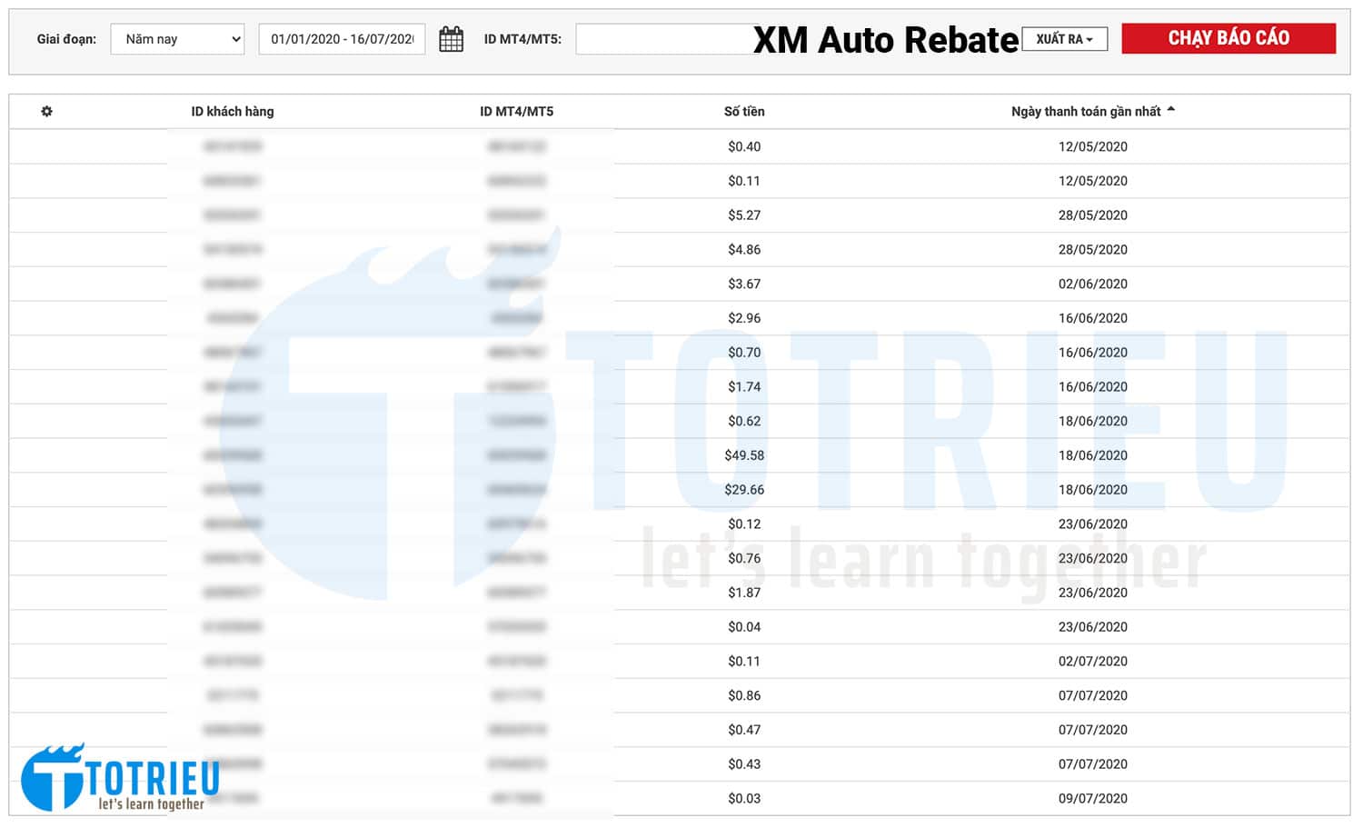 XM Auto Rebate 2020