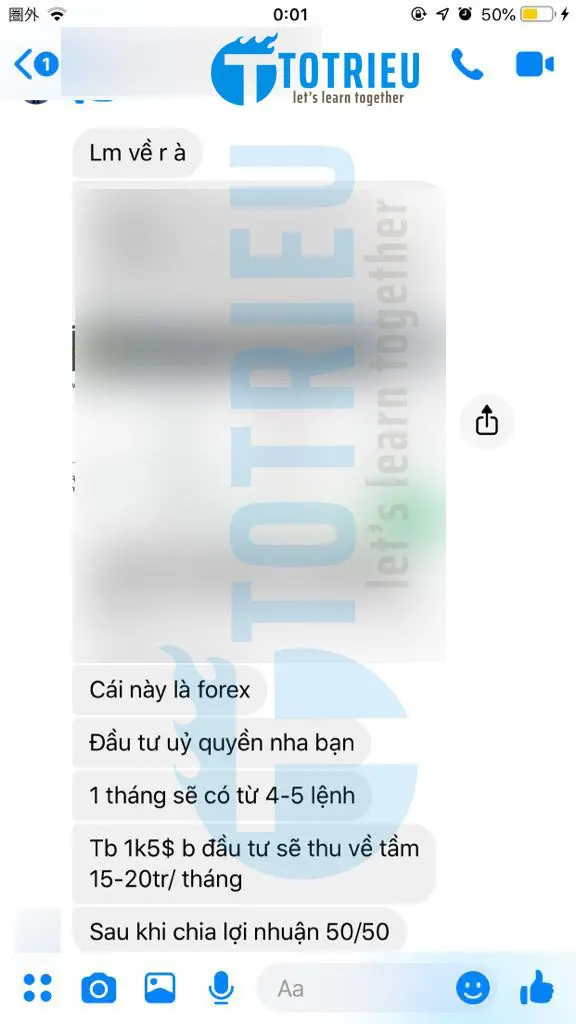 Tin nhắn rủ đầu tư Ủy quyền Forex