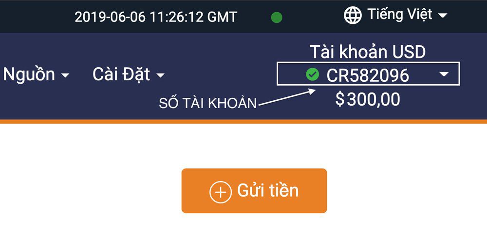 Lấy số Tài khoản Binary.com