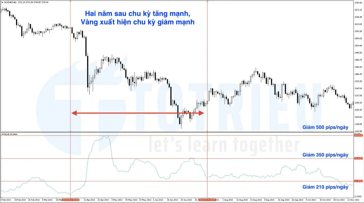 Chu kỳ giảm mạnh của Giá Vàng vào năm 2013