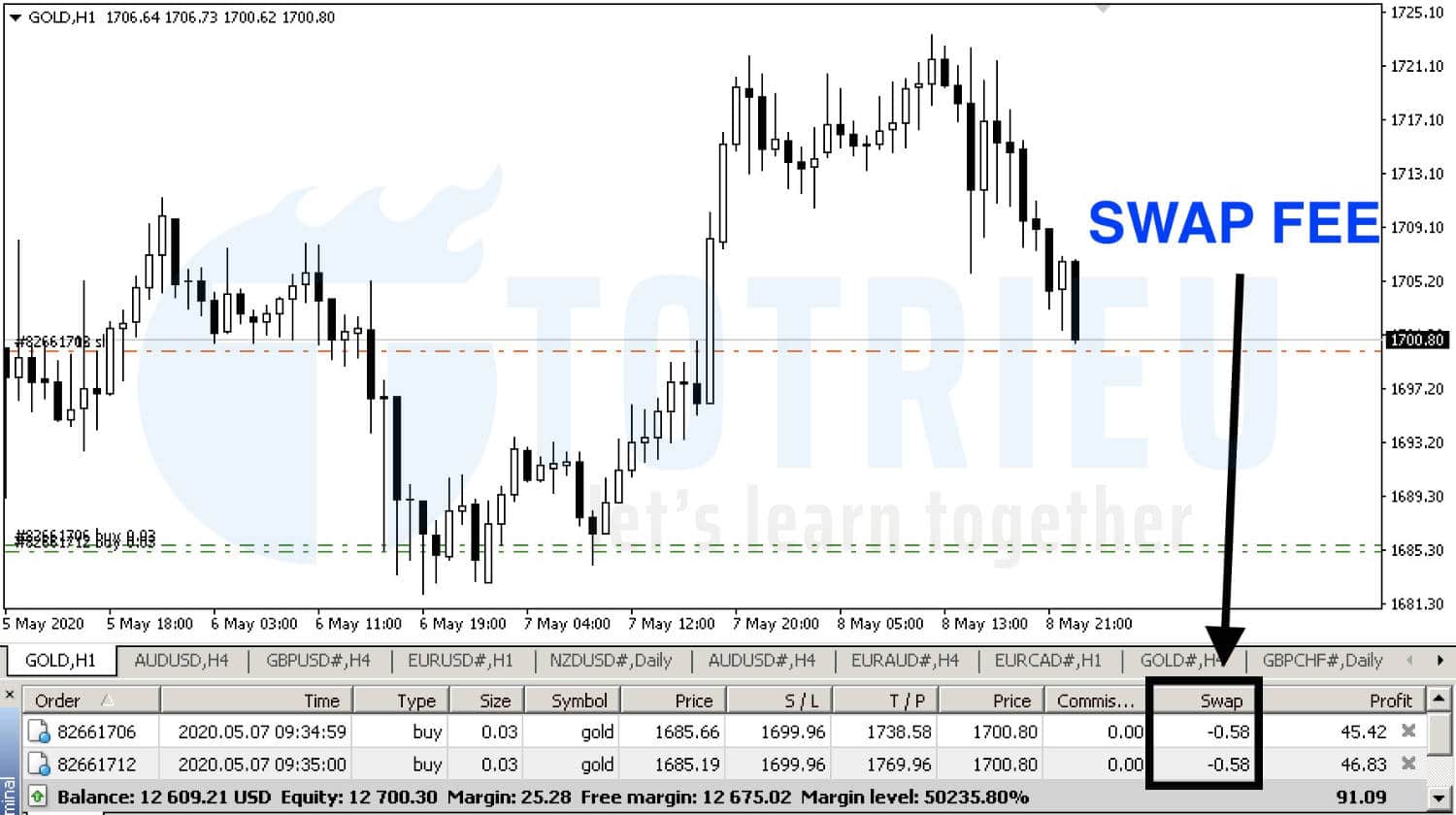 Phí Swap trên tài khoản Forex Margin Trading