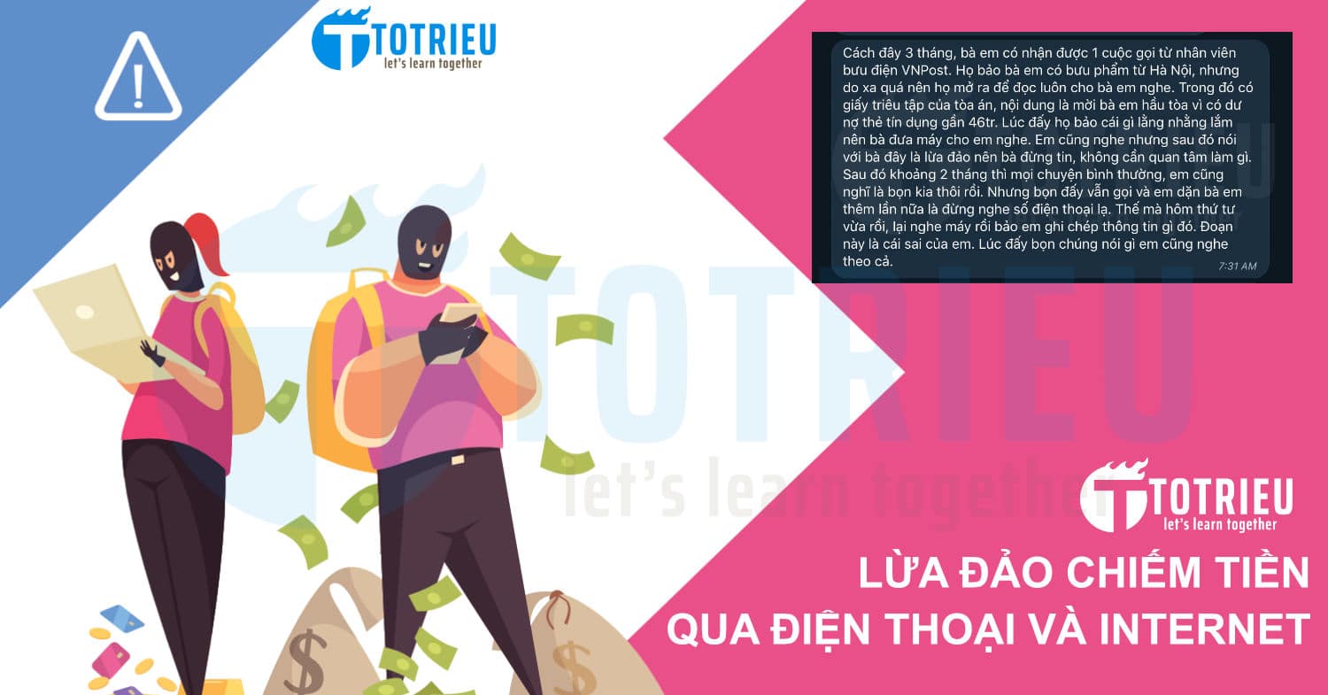 Lừa đảo chiếm tiền qua điện thoại và Internet