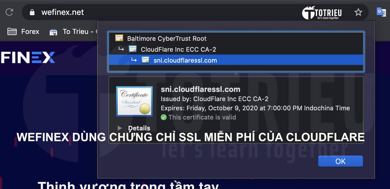 Winsbank xài SSL miễn phí của Cloudflare