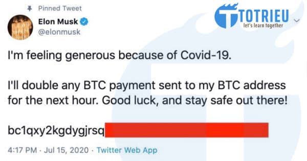 Elon Musk cũng bị Hack Twitter trong vụ lừa đảo Bitcoin