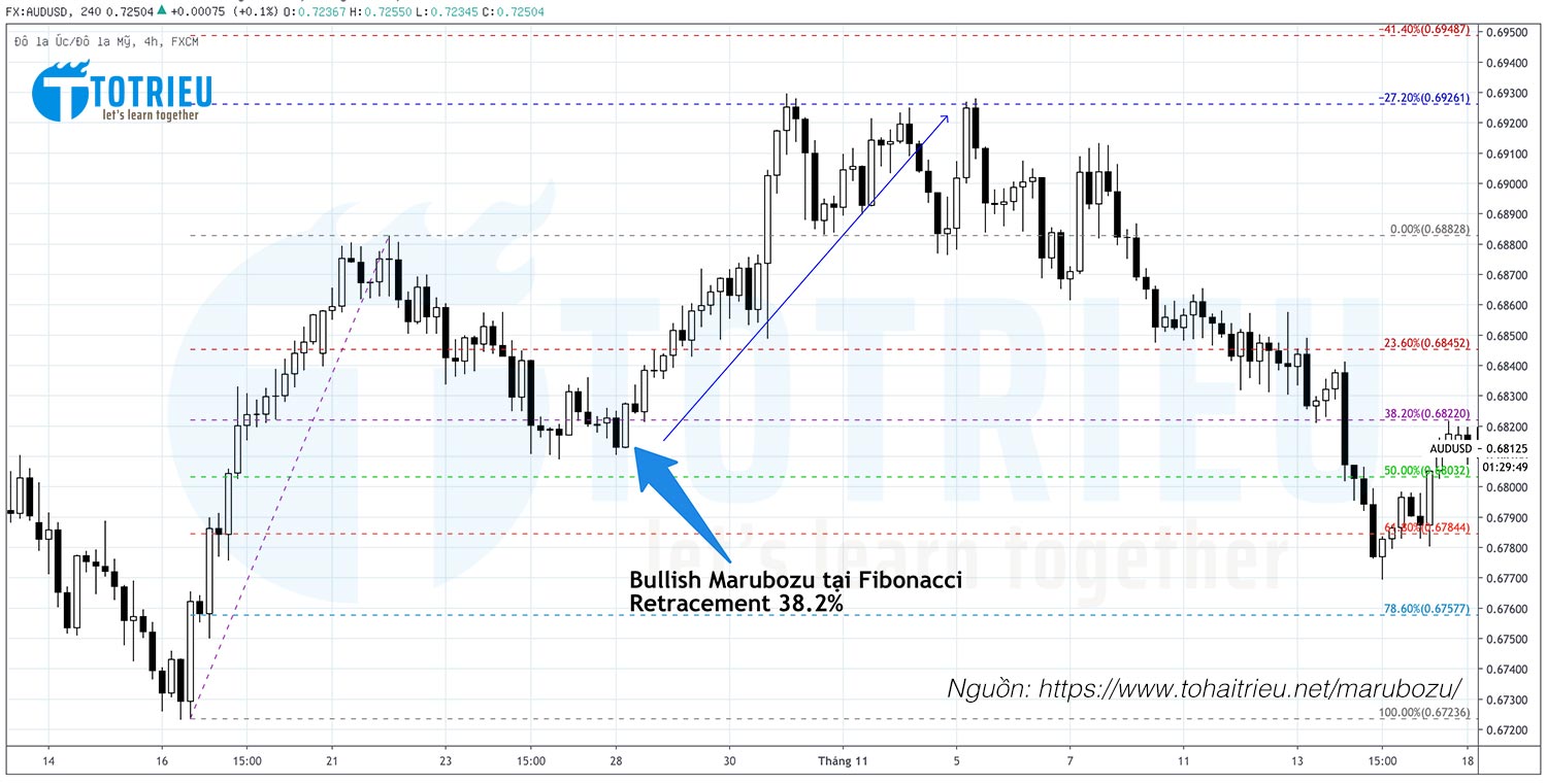 Ứng dụng Nến Marubozu và Fibonacci Retracement