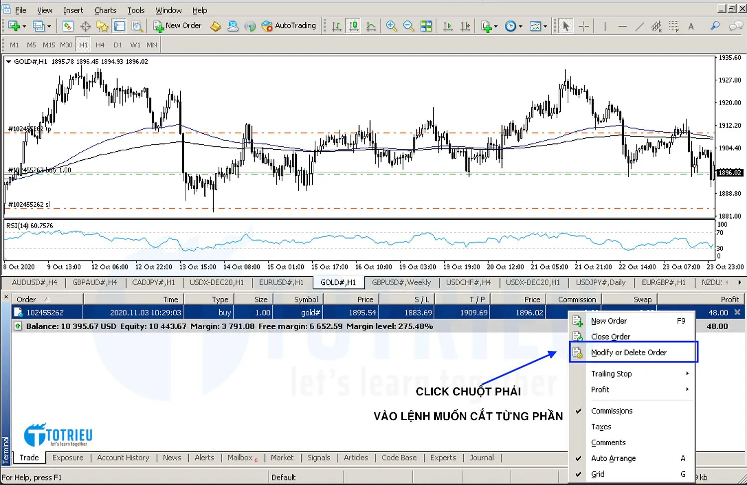 Modify or Delete Order MetaTrader 4