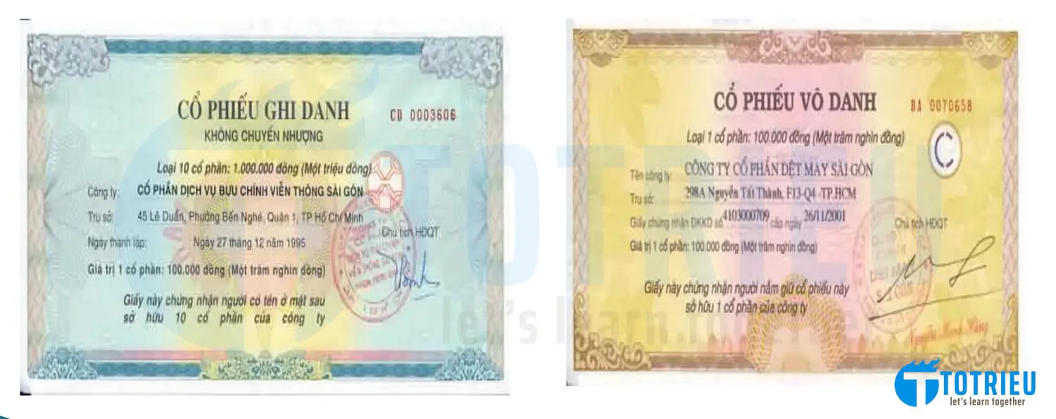 Giấy chứng nhận sở hữu cổ phiếu tại Việt Nam