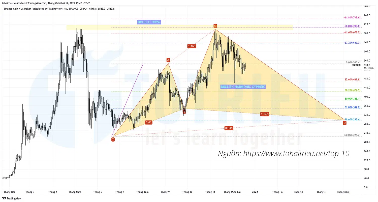 Top 10 Price Action Crypto tuần 51-2021: BNBUSD và Harmonic Cypher