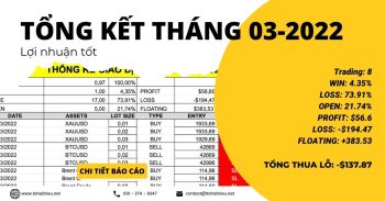 Tổng kết giao dịch tháng 03-2022: Chu kỳ thua lỗ (-$137.87)