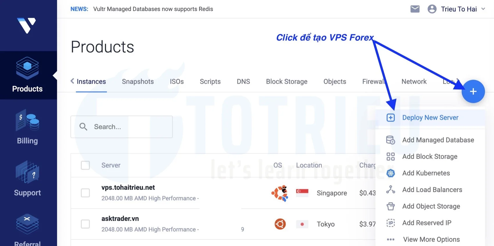 Cách tạo VPS Forex chạy Unbuntu trên Vultr