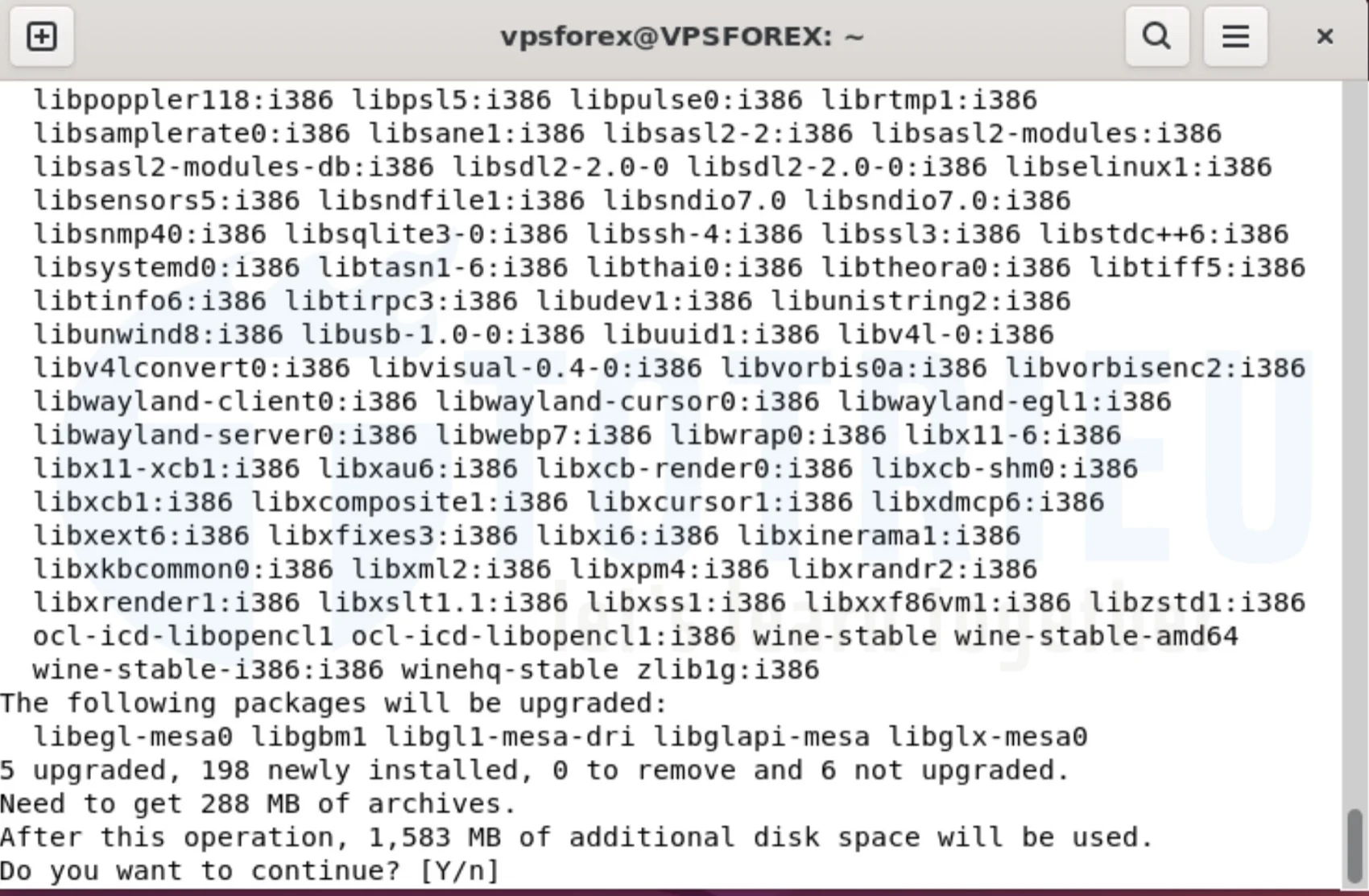 Chấp nhận cài đặt WineHQ trên VPS Forex Ubuntu