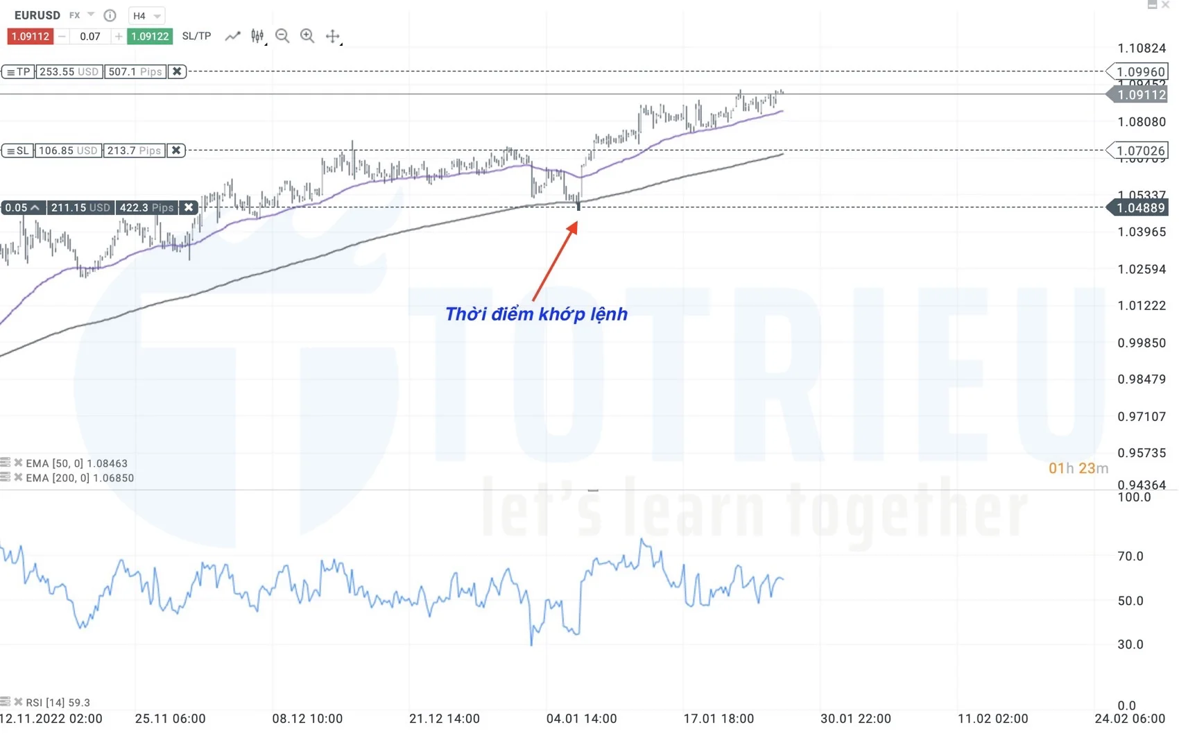 Giữ lệnh dài hạn trên EURUSD