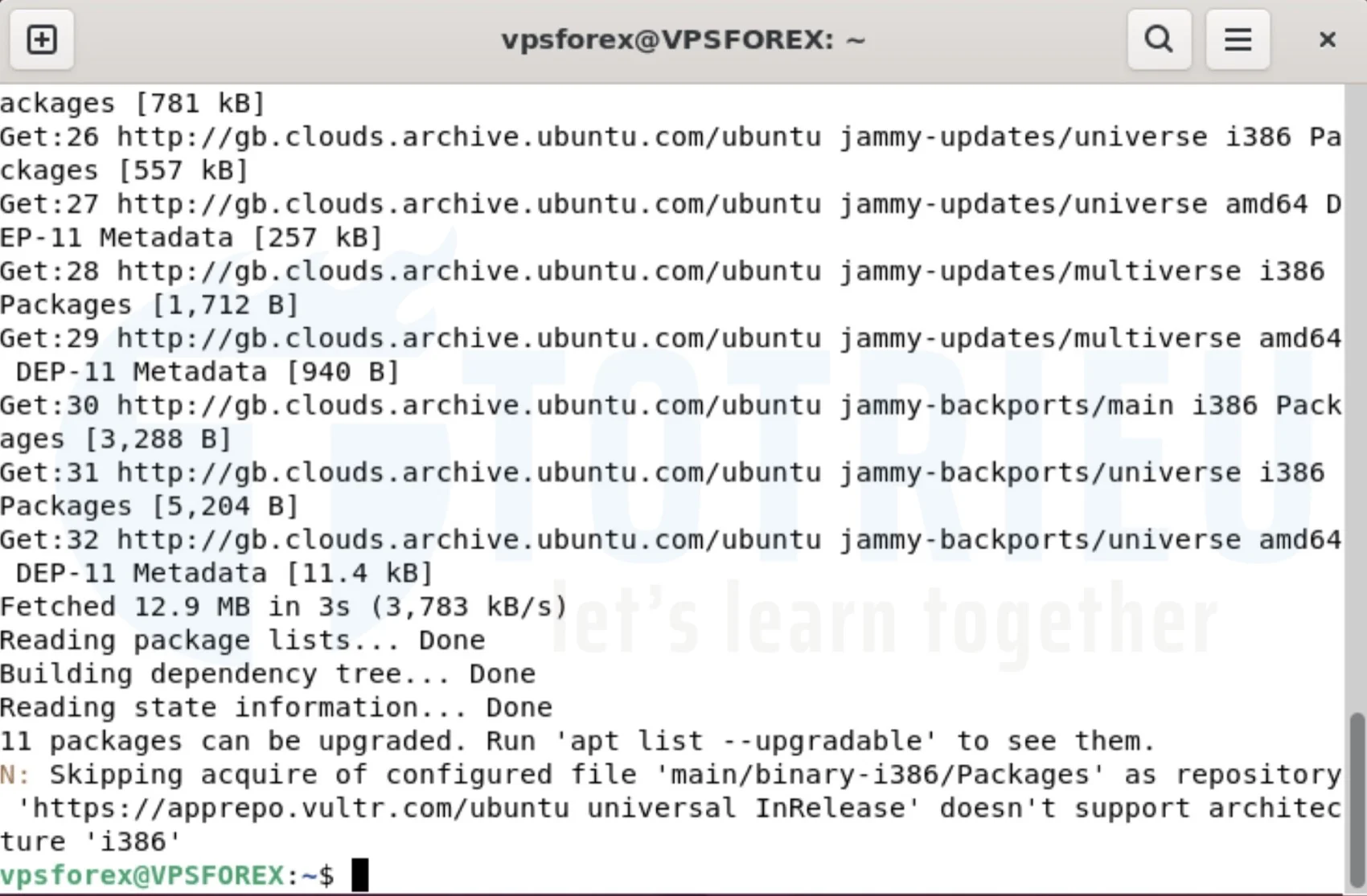 Kết thúc thêm Repository WineHQ trên VPS Forex Ubuntu