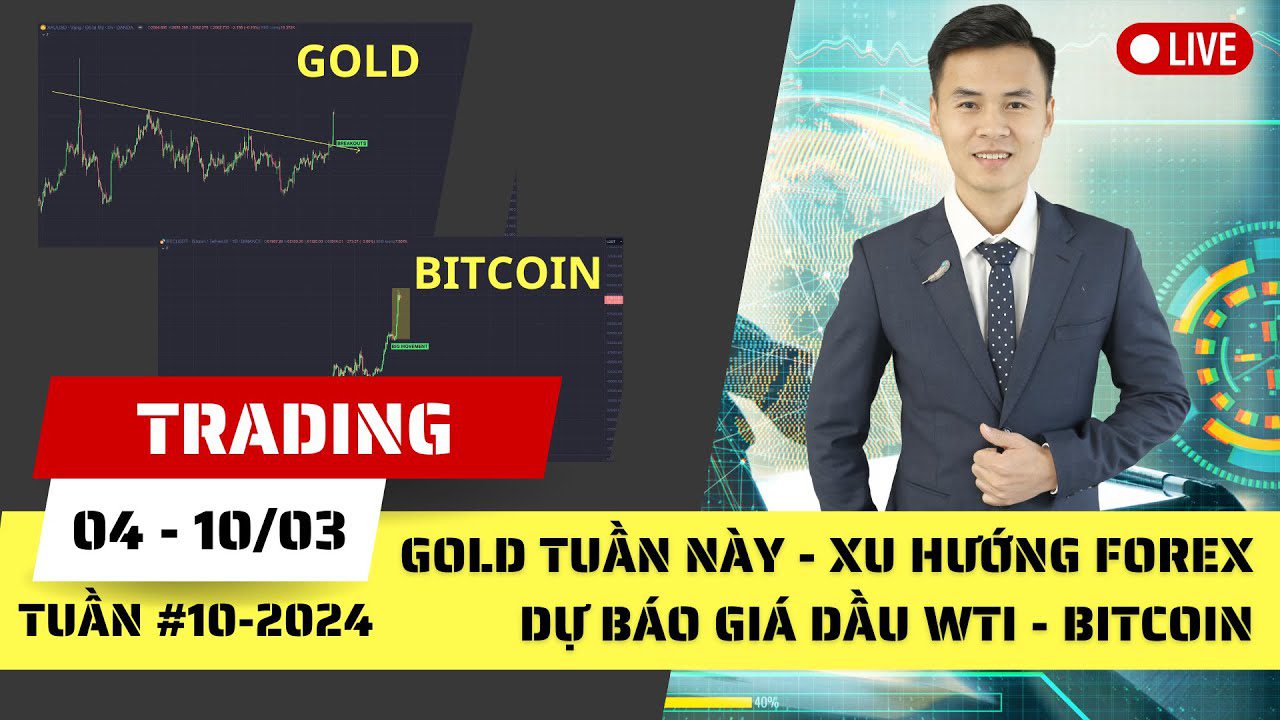 Gold tuần này – Xu hướng Forex – Dự báo Gold tuần này - Xu hướng Forex - Dự báo Giá dầu WTI - Phân tích Bitcoin tuần 10-2024 (04 - 10/03)