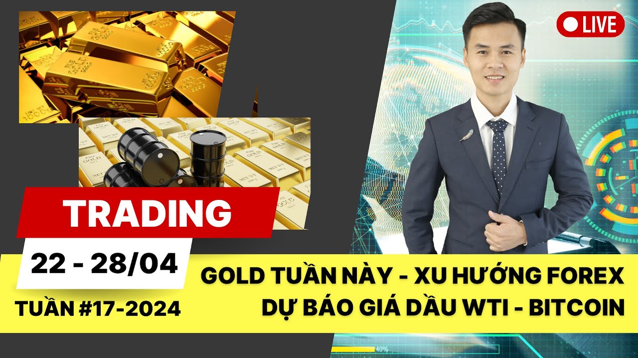 Gold tuần này - Xu hướng Forex - Dự báo Giá dầu WTI - Phân tích Bitcoin tuần 17-2024 (22 - 28/04)