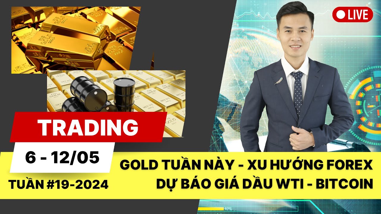 Gold tuần này - Xu hướng Forex - Dự báo Giá dầu WTI - Phân tích Bitcoin tuần 19-2024 (6 - 12/05)