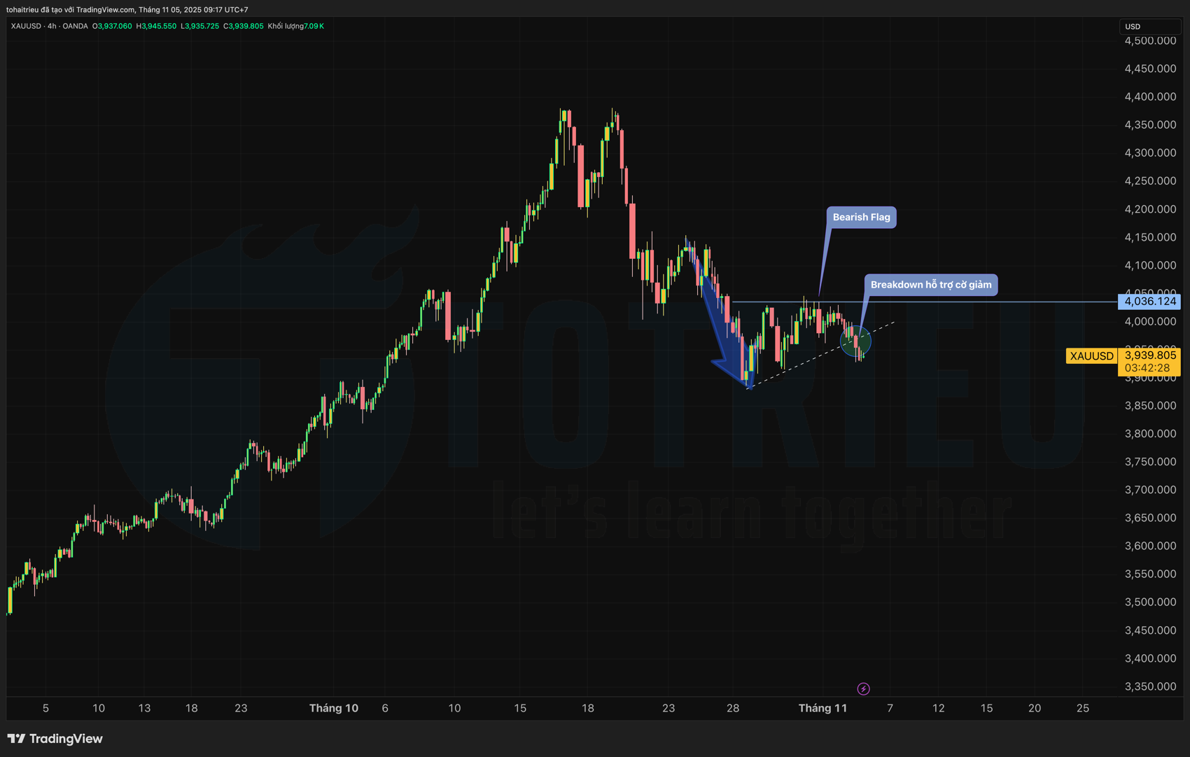 Phân tích Giá Vàng tuần 45/2025: Cờ giảm